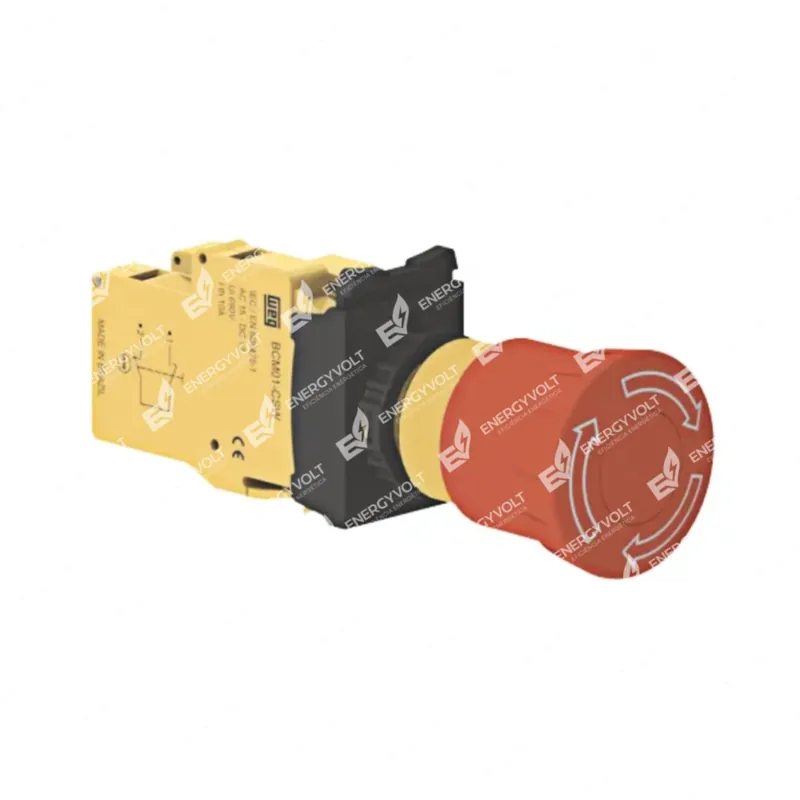 Botão de emergência com trava gira-solta 22 mm